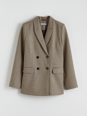Blazer Ceket KAHVERENGİ EKOSELİ