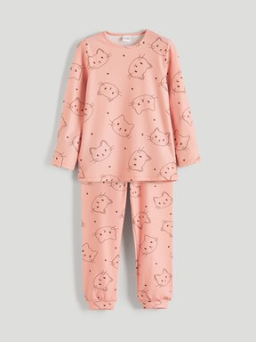 Pijama Takım PEMBE BASKILI