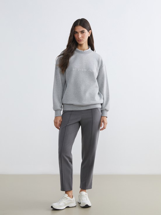 Sweatshirt GRİ MELANJ