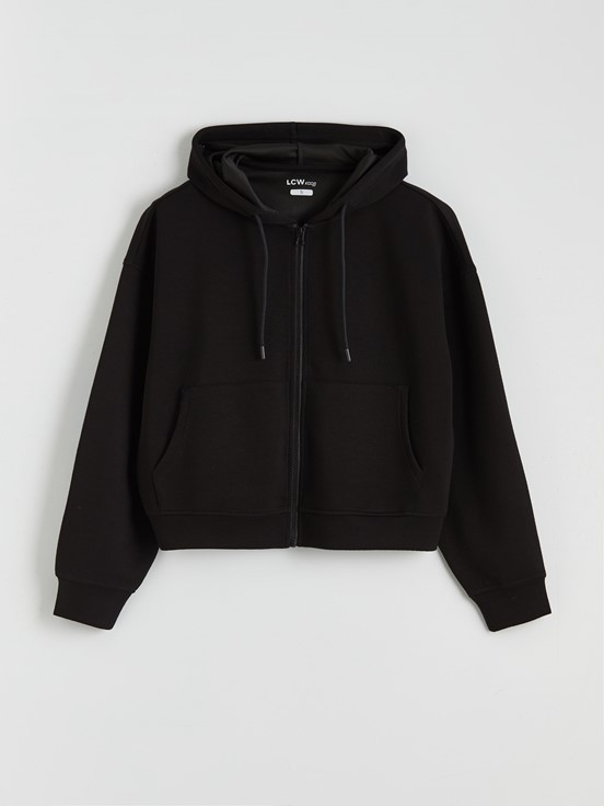 Fermuarlı Sweatshirt YENİ SİYAH