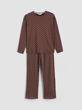 Pijama Takım KAHVERENGİ BASKILI