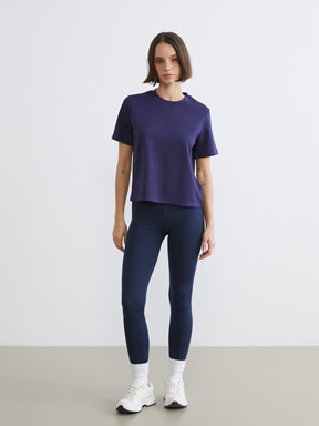 LCW ACTIVE Bisiklet Yaka Kadın Spor Tişört LACİVERT