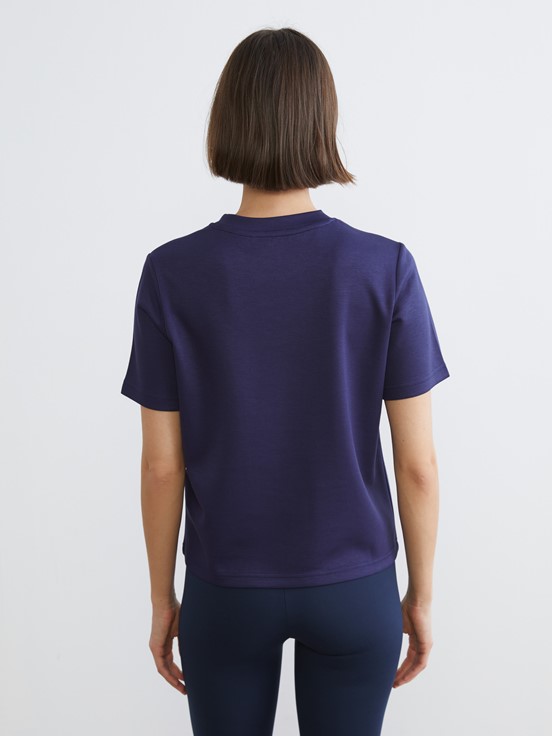 LCW ACTIVE Bisiklet Yaka Kadın Spor Tişört LACİVERT