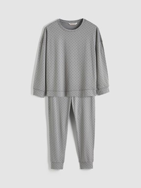 Pijama Takım GRİ BASKILI
