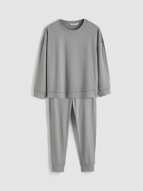 Pijama Takım GRİ BASKILI