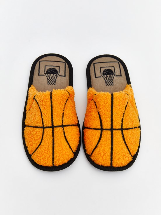 Nakışlı Erkek Çocuk Pelüş Ev Terliği KARIŞIK