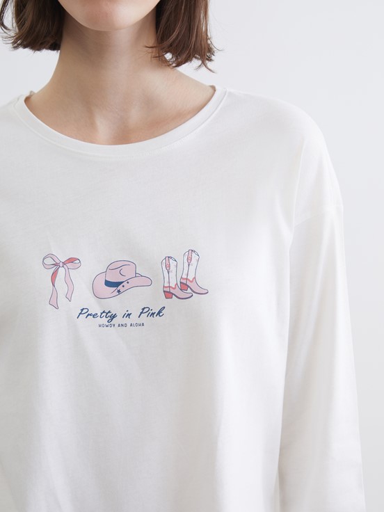 Pijama Takım EKRU BASKILI