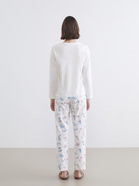 Pijama Takım EKRU BASKILI