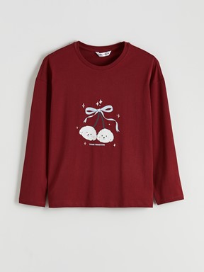 Pijama Takım BORDO BASKILI