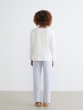 Pijama Takım MAVİ BASKILI