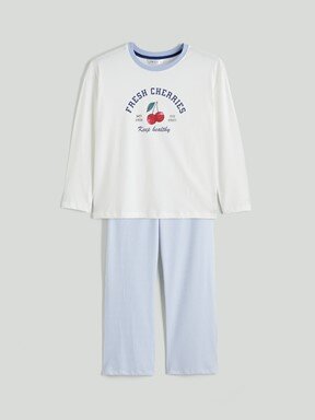 Pijama Takım MAVİ BASKILI