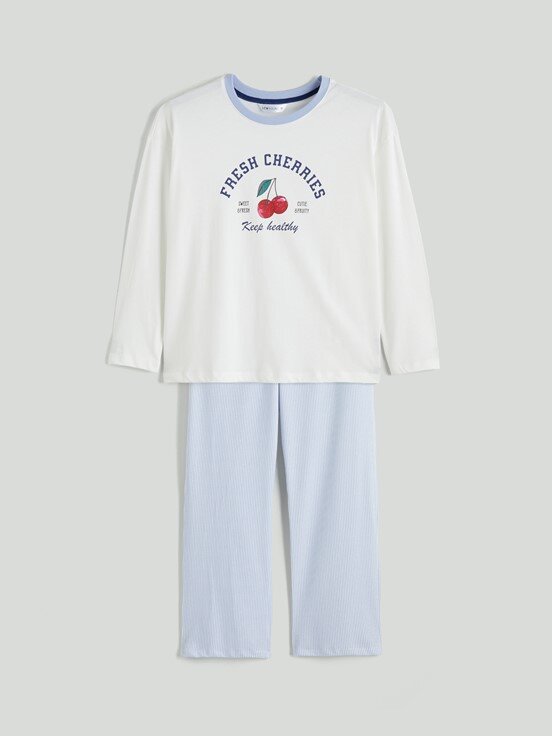 Pijama Takım MAVİ BASKILI