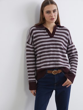 Kazak BORDO ÇİZGİLİ