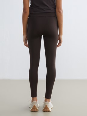 Yüksek Bel Kadın Spor Tayt KOYU KAHVERENGİ