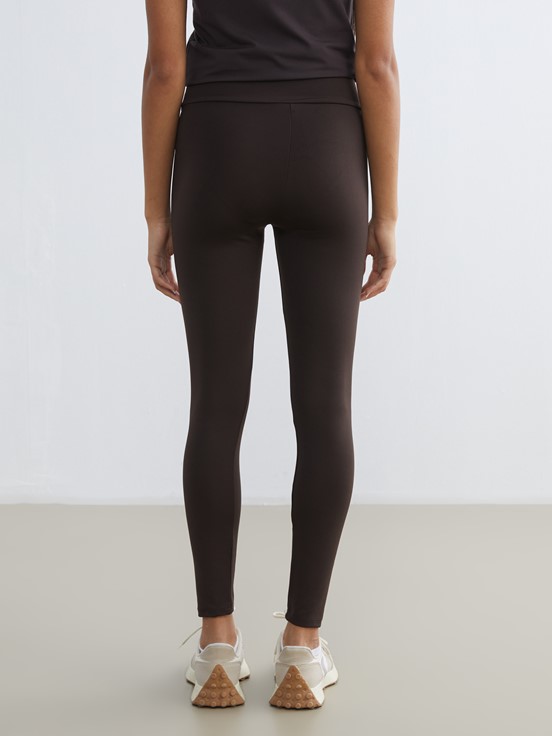 Yüksek Bel Kadın Spor Tayt KOYU KAHVERENGİ