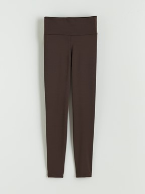 Yüksek Bel Kadın Spor Tayt KOYU KAHVERENGİ