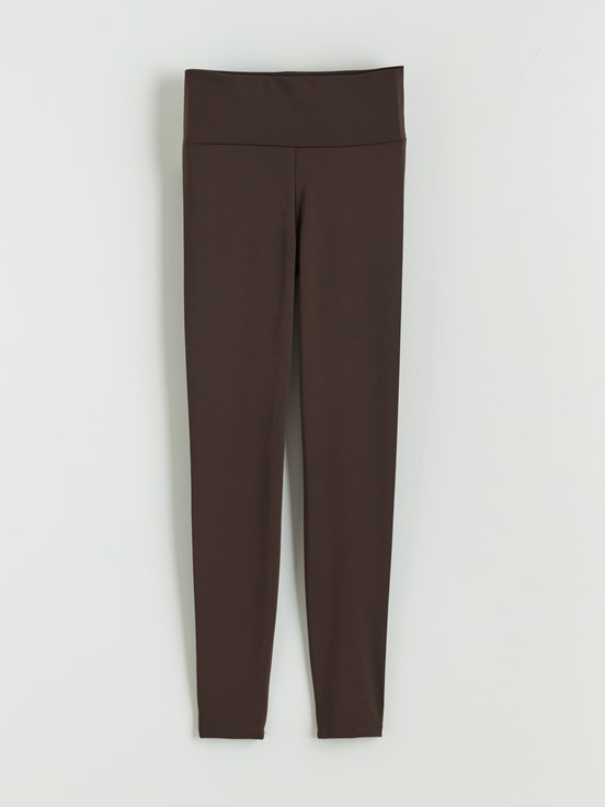 Yüksek Bel Kadın Spor Tayt KOYU KAHVERENGİ