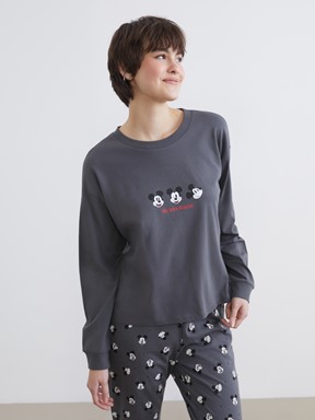 Pijama Takım GRİ BASKILI