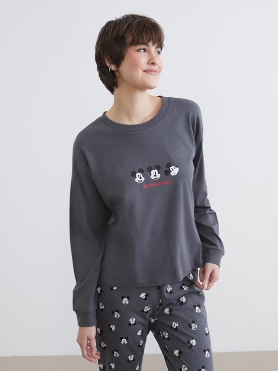 Pijama Takım GRİ BASKILI