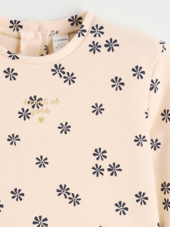 Tişört AÇIK BEJ BASKILI