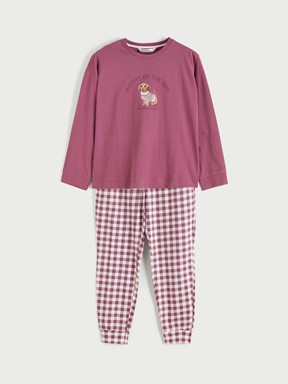 Pijama Takım KOYU KIRMIZI EKOSELİ