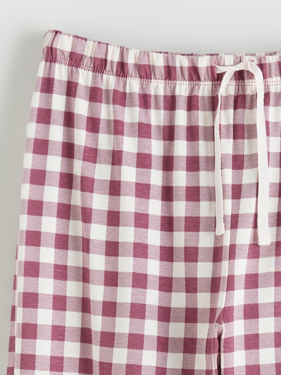 Pijama Takım KOYU KIRMIZI EKOSELİ