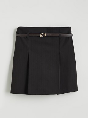 Şort Etek KAHVERENGİ ÇİZGİLİ