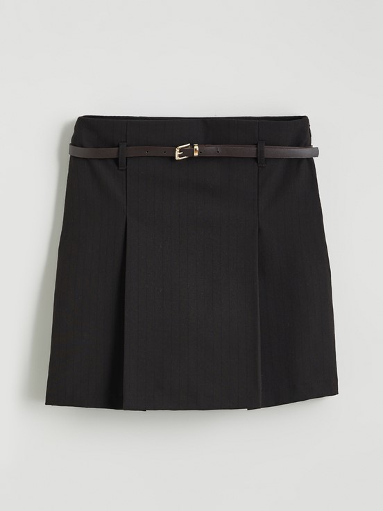 Şort Etek KAHVERENGİ ÇİZGİLİ