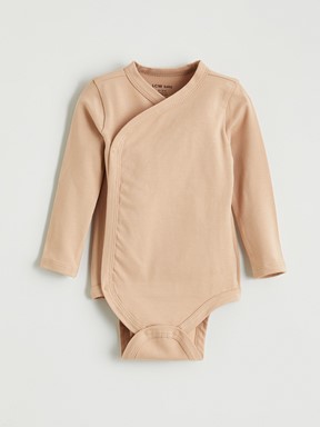 Çıtçıtlı Body AÇIK BEJ BASKILI