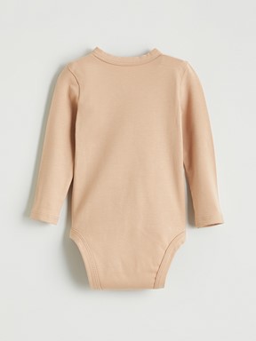 Çıtçıtlı Body AÇIK BEJ BASKILI
