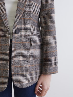 Blazer Ceket KAHVERENGİ EKOSELİ