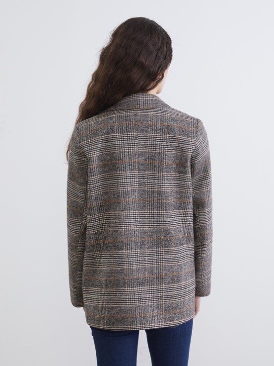 Blazer Ceket KAHVERENGİ EKOSELİ