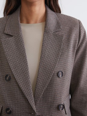 Blazer Ceket KAHVERENGİ EKOSELİ