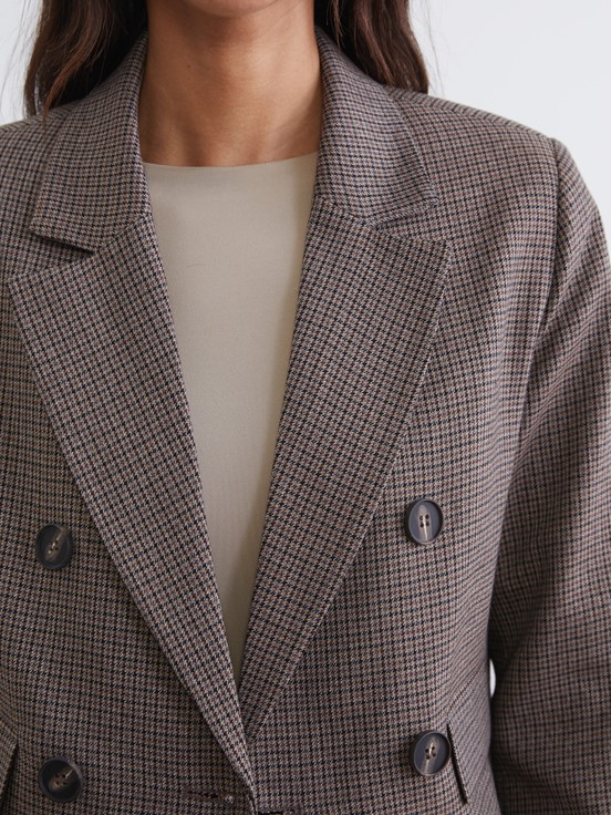 Blazer Ceket KAHVERENGİ EKOSELİ