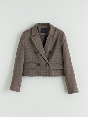 Blazer Ceket KAHVERENGİ EKOSELİ