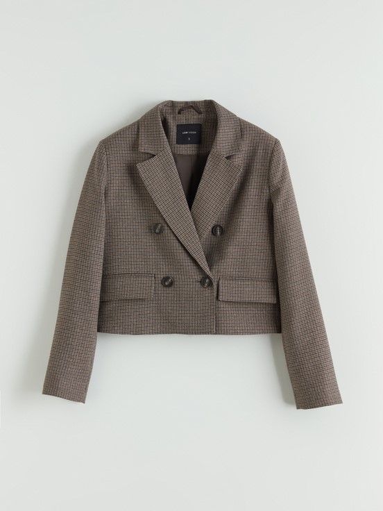 Blazer Ceket KAHVERENGİ EKOSELİ