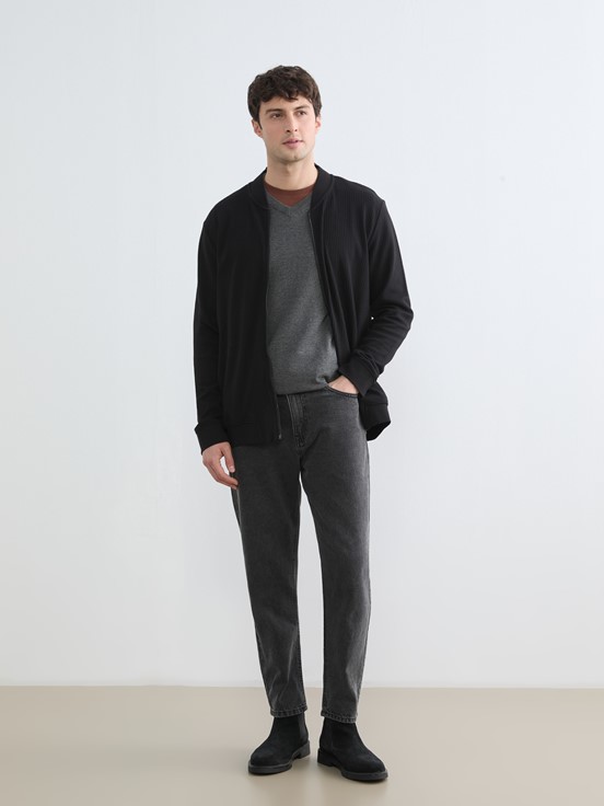 Fermuarlı Sweatshirt YENİ SİYAH