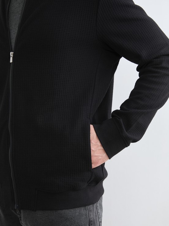 Fermuarlı Sweatshirt YENİ SİYAH