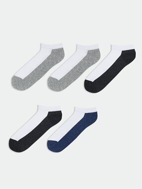 Patik Çorap KARIŞIK RENK İPLİĞİ BOYALI