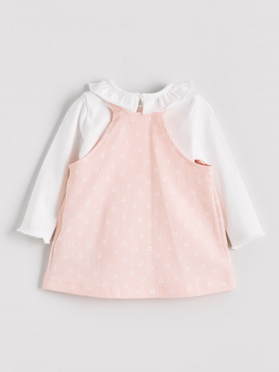 Elbise PEMBE BASKILI