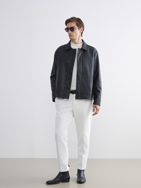 Deri Görünümlü Ceket YENİ SİYAH