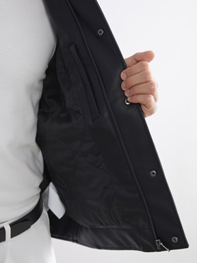 Deri Görünümlü Ceket YENİ SİYAH