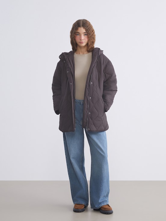 Şişme Mont KOYU KAHVERENGİ