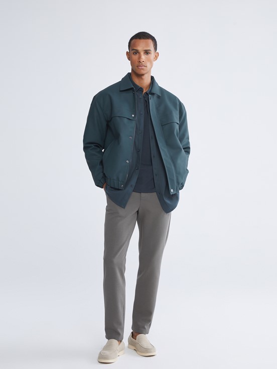 Deri Görünümlü Mont PETROL