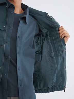 Deri Görünümlü Mont PETROL