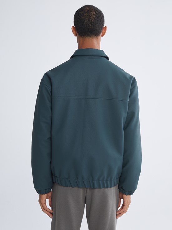 Deri Görünümlü Mont PETROL