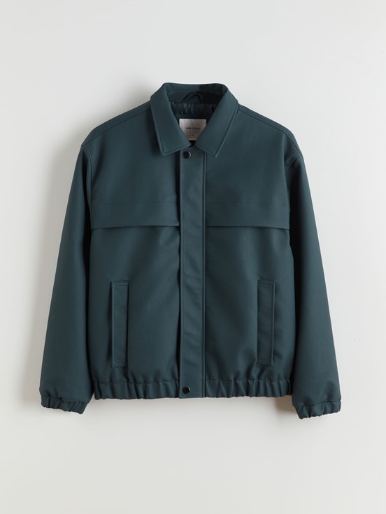 Deri Görünümlü Mont PETROL