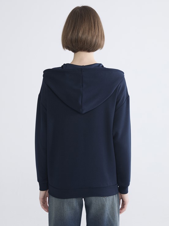 Fermuarlı Sweatshirt LACİVERT