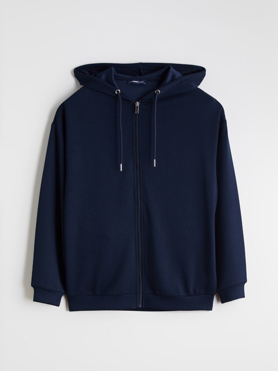 Fermuarlı Sweatshirt LACİVERT