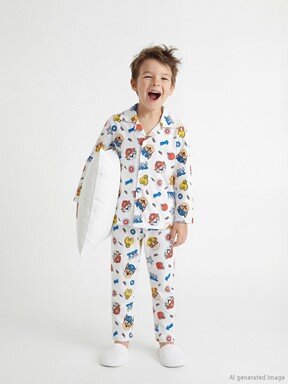 Pijama Takım EKRU BASKILI